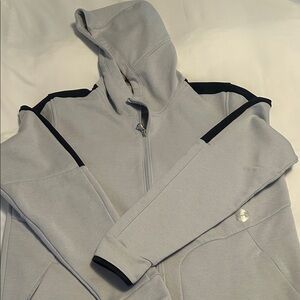 Men's Gray and Black Under Armour Hooded Jacket